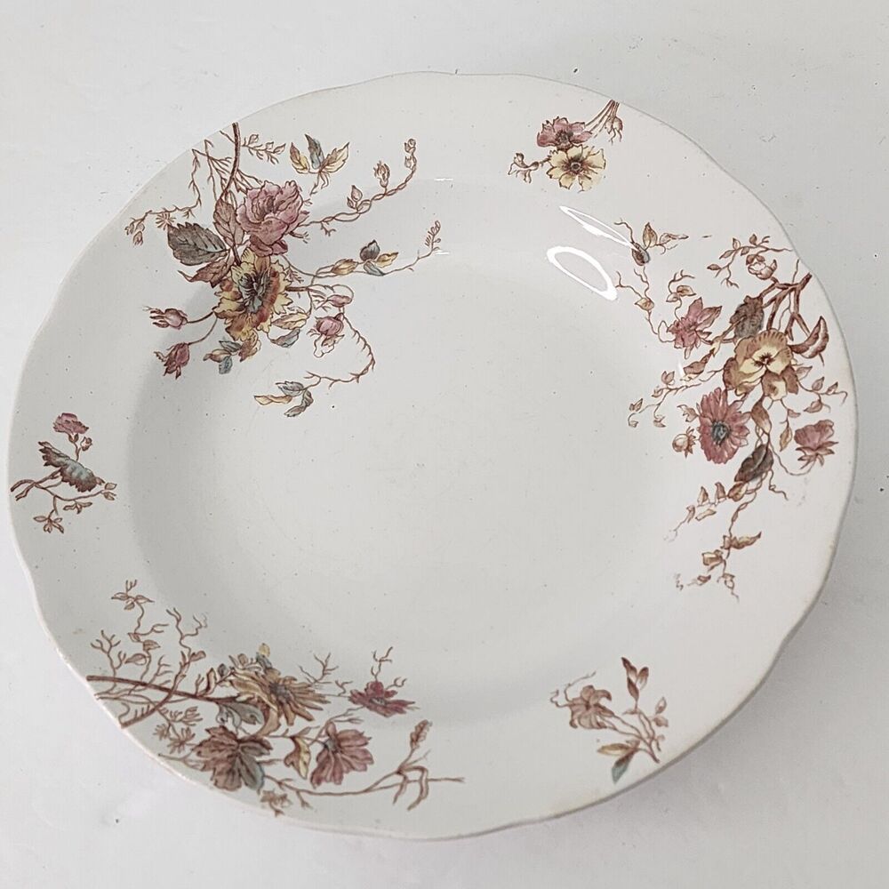 S. F. & J. England Semi Porcelain Bowl French Pattern Crown Mark Rd No 126776